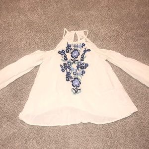 abercrombie and fitch embroidered top